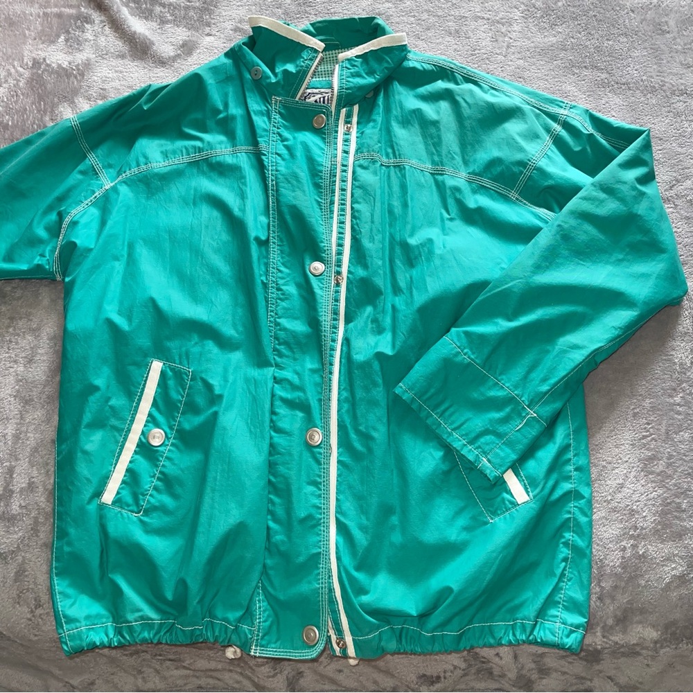 Vintage 80-90 apparel Nuage green/ turquoise windbreaker
